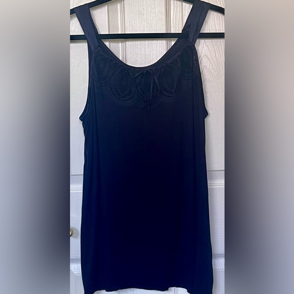 Carole Hochman Midnight women’s Sz M pajama top satin straps and lace front BLUE - Picture 1 of 8